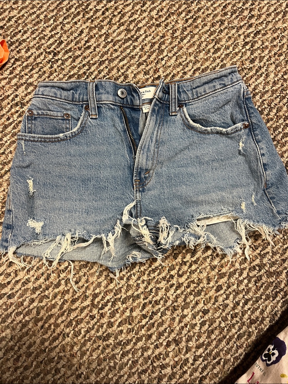 Abercrombie Distressed Blue Denim Cutoff Shorts
